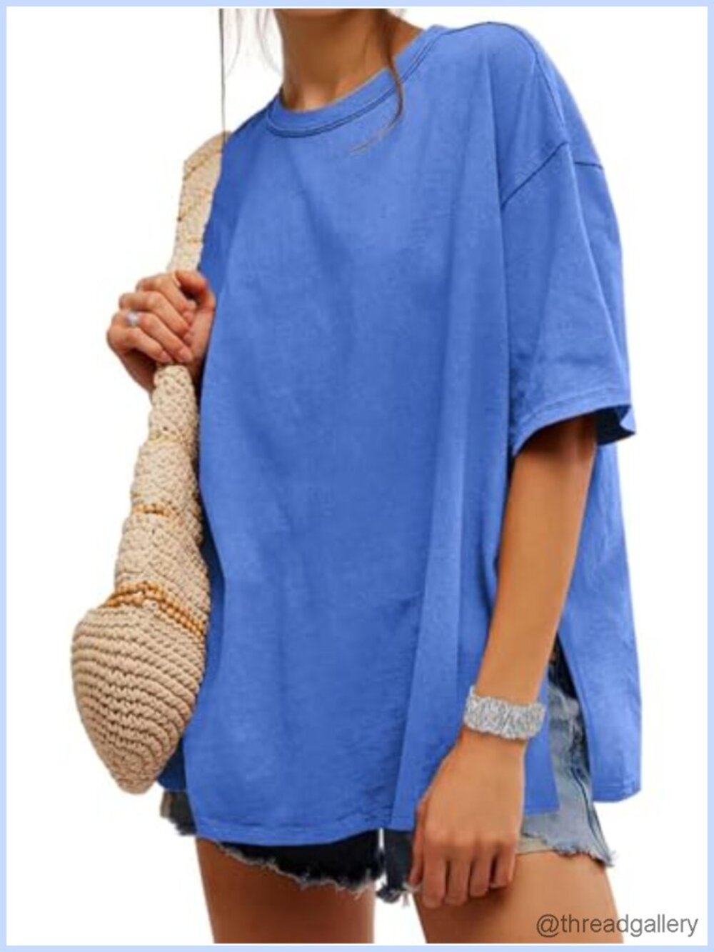 Oversized Short Sleeve Crew Neck Tee Loose Fit Casual Summer T-Shirt